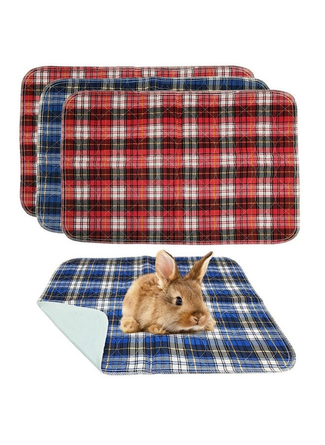 kathson 4Pcs Guinea Pig Cage Liner, 18”x24” Washable Rabbit Pee Pads Waterproof Reusable Pee Mats for Guinea Pig Rabbit Bunny Hamster Cat Puppy Small Animals