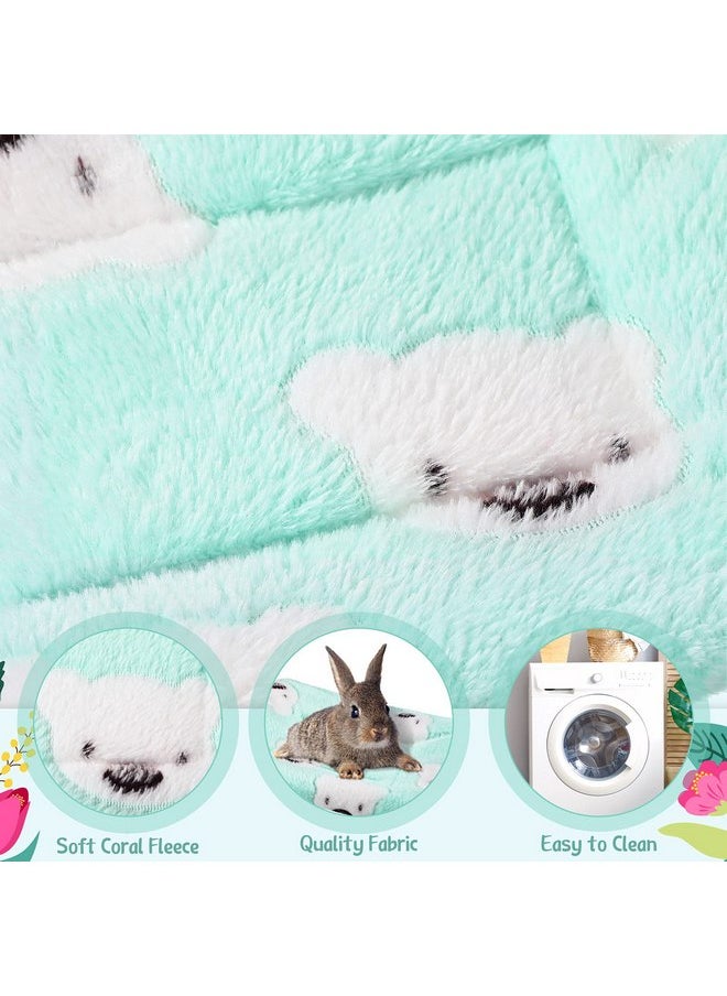 Jetec 2 Pieces Guinea Pig Bed Rabbit Bed Small Animal Hamster Warm Mats Winter Warm for Bunny Hamster Squirrel Hedgehog Chinchilla Small Animal Accessories(Green, Pink,Bear Pattern)