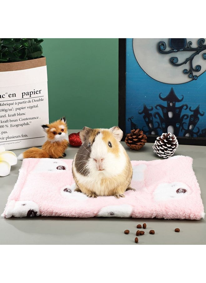 Jetec 2 Pieces Guinea Pig Bed Rabbit Bed Small Animal Hamster Warm Mats Winter Warm for Bunny Hamster Squirrel Hedgehog Chinchilla Small Animal Accessories(Green, Pink,Bear Pattern)