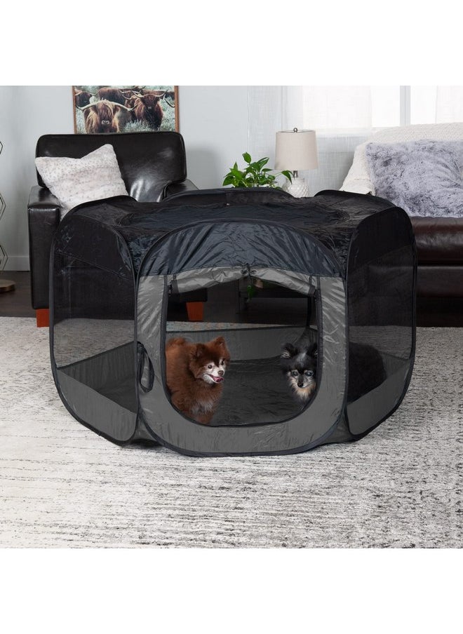 Furhaven Portable Dog Playpen Cat Tent, Pet playground/kennel foldable indoor outdoor zippered puppy crate - Gray, Extra Large
