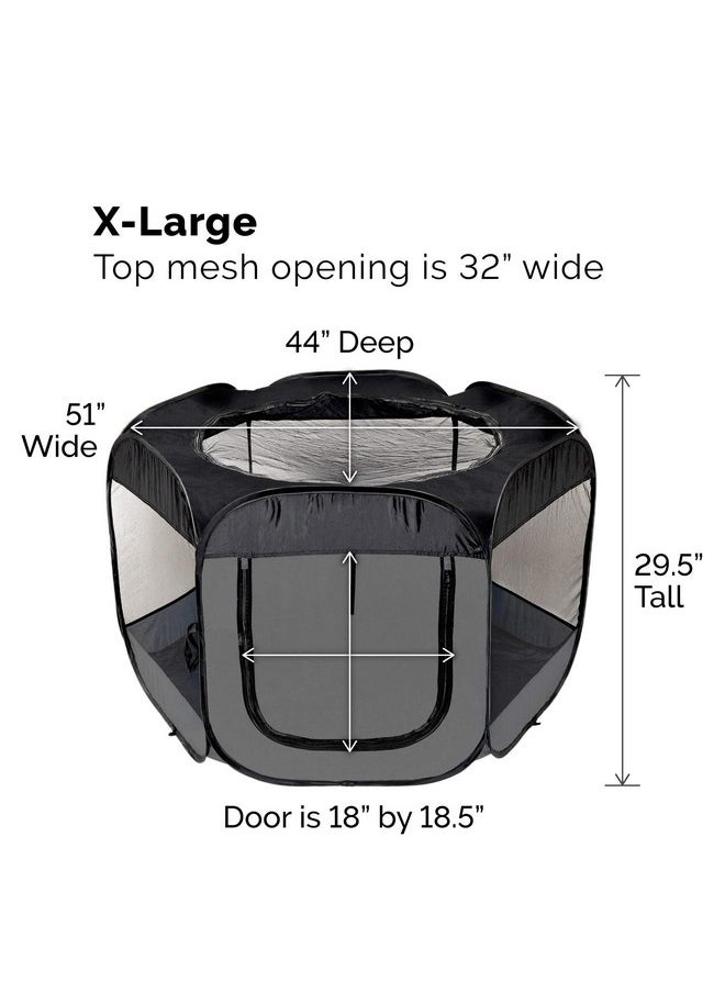 Furhaven Portable Dog Playpen Cat Tent, Pet playground/kennel foldable indoor outdoor zippered puppy crate - Gray, Extra Large