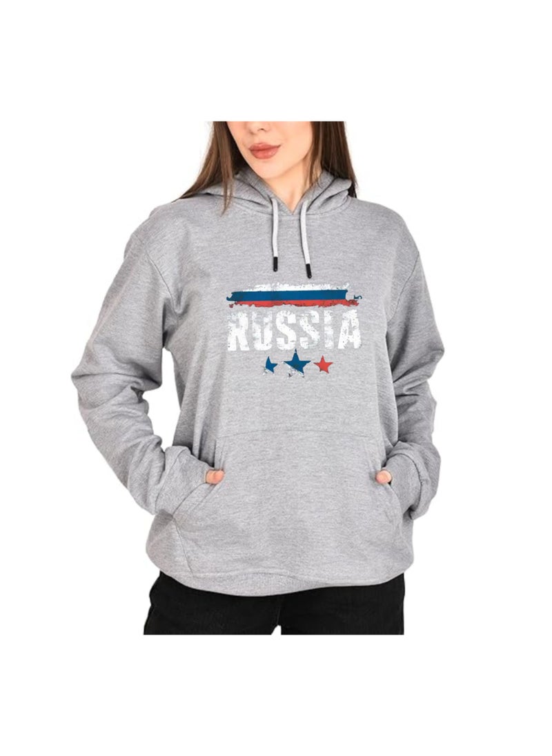 Russia Women's Hoodie-100% Cotton Fabric,Long Sleeve|Casual Wear For Travel,Sports&Daily Outfits|Russia Printed Hoodies