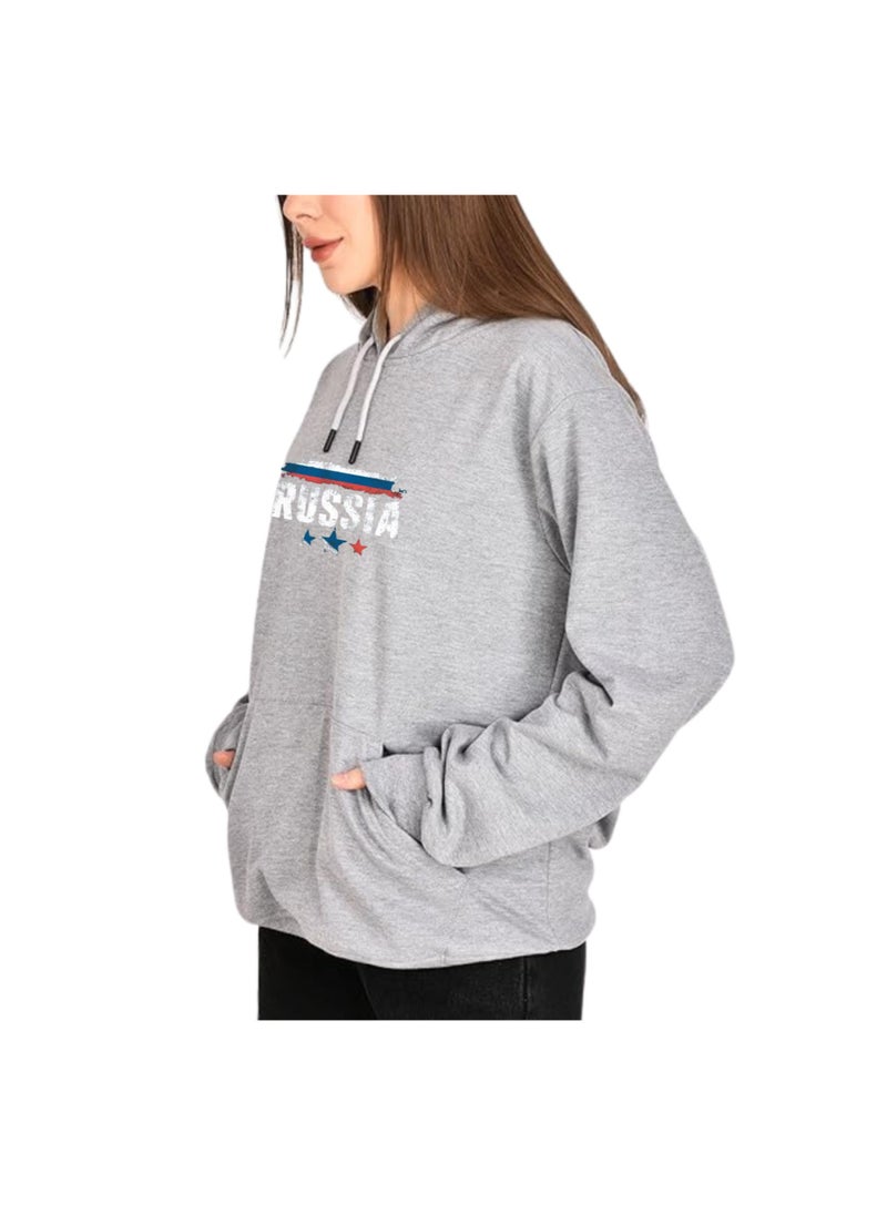 Russia Women's Hoodie-100% Cotton Fabric,Long Sleeve|Casual Wear For Travel,Sports&Daily Outfits|Russia Printed Hoodies