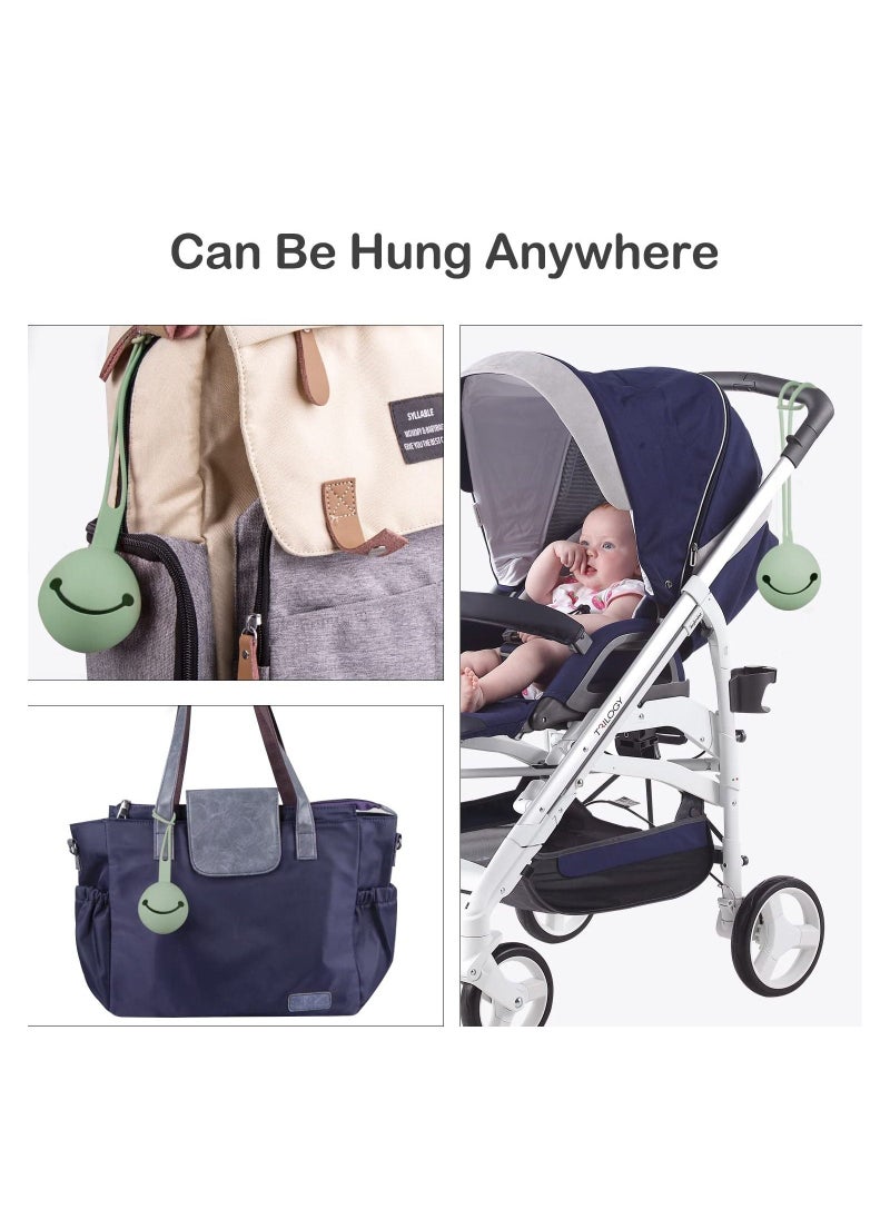 Green Pacifier Holder Case, for Bag, Travel Outdoor, Stroller
