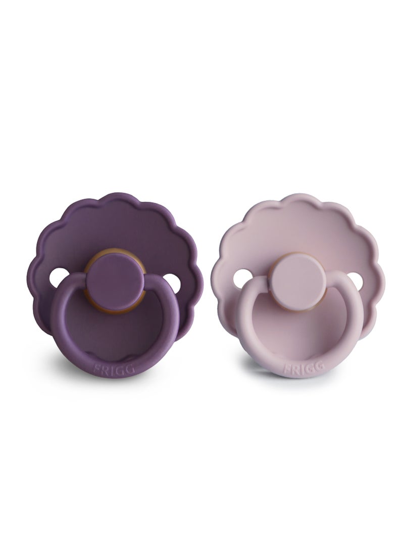 FRIGG Daisy Latex Baby Pacifier 0-6M 2-Pack Violet Dream/Soft Lilac - Size 1