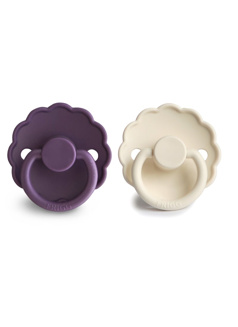 FRIGG Daisy Silicone Baby Pacifier 6-18M 2-Pack Violet Dream/Cream - Size 2