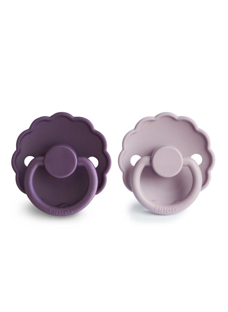 FRIGG Daisy Silicone Baby Pacifier 6-18M 2-Pack Violet Dream/Soft Lilac - Size 2