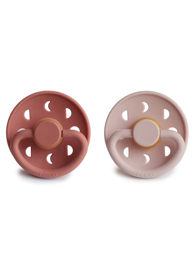 Pack Of 2 Moon Phase Latex Baby Pacifier 0 To 6 Month Size 1 Blush/Powder Blush