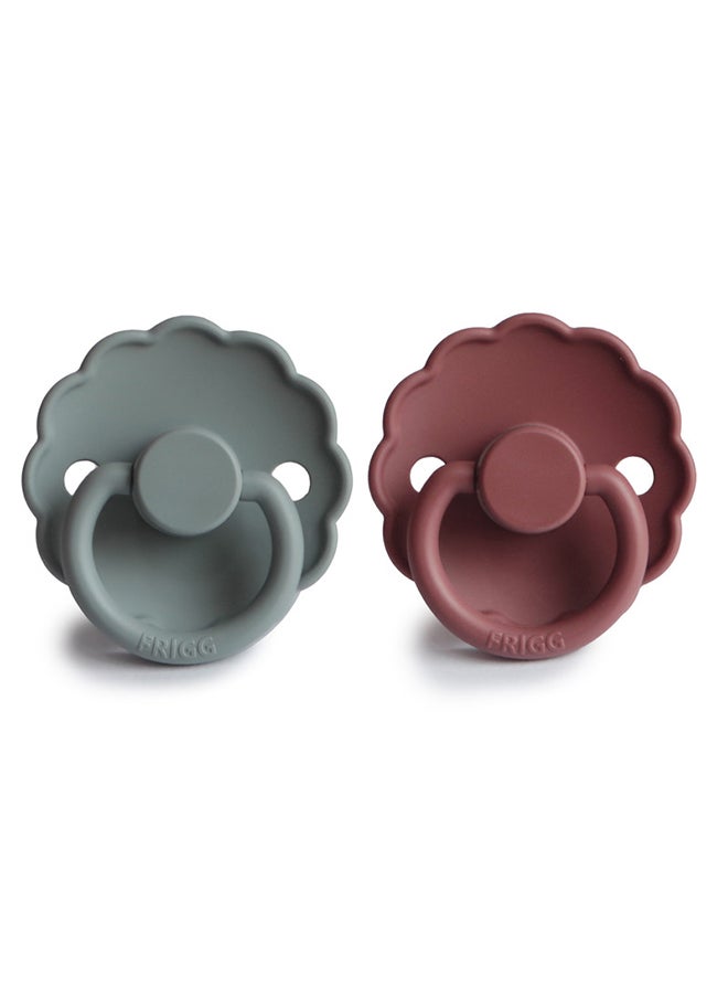 Pack Of 2 Daisy Silicone Baby  Pacifier 0 To 6 Month Size 1 French Gray/Woodchuck