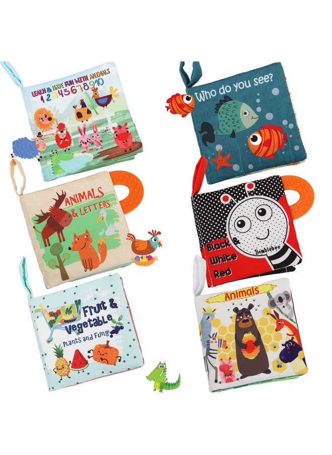 Baby Books Toys Gifts, Touch and Feel Cloth Crinkle Books for Babies,Infant Toddler Baby 0-3-6-12-18 Months,Early Learning Toys 6 to 12 Months 1-2 Years Old,Christmas Shower Gift for Boys Girls,6 PCS