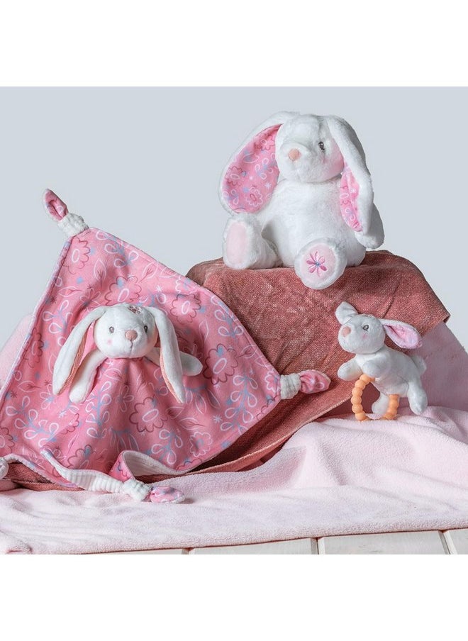 Mary Meyer Soft Baby Rattle with Soothing Teether Ring, 6-Inches, Bella Bunny