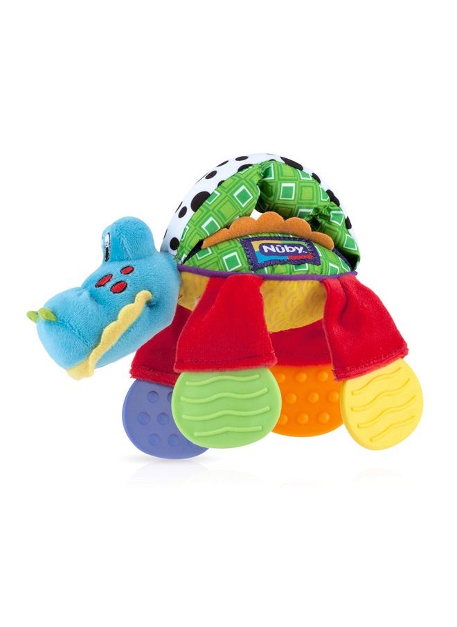 Nuby Floppers Plush Teether, Alligator