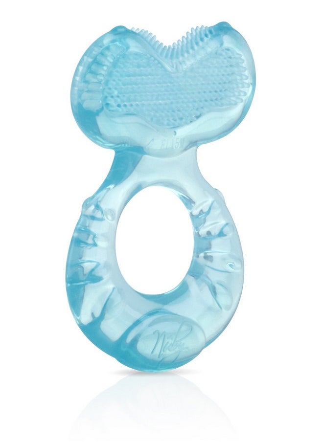 Nuby Silicone Teethe-eez Teether with Bristles, Includes Hygienic Case, Colors May Vary