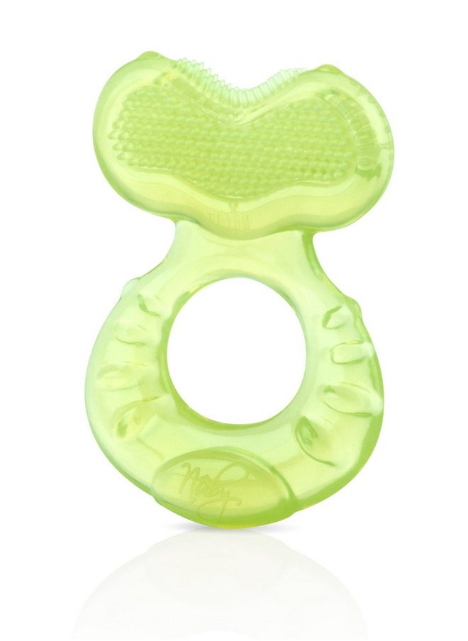 Nuby Silicone Teethe-eez Teether with Bristles, Includes Hygienic Case, Colors May Vary