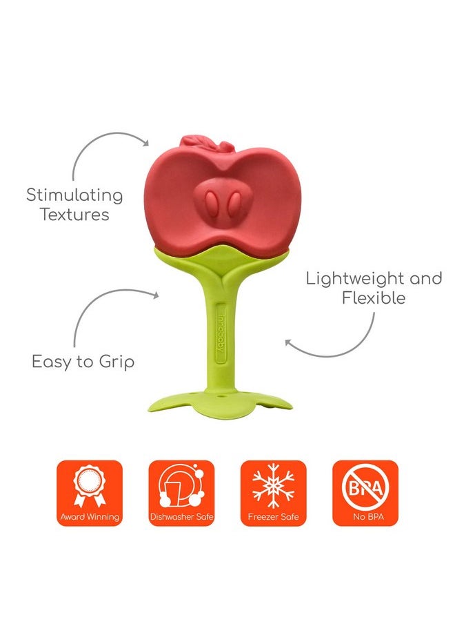 Innobaby Original Teethin Smart EZ Grip Fruit Teether and Sensory Toy for Babies and Toddlers in Apple. BPA Free Teether