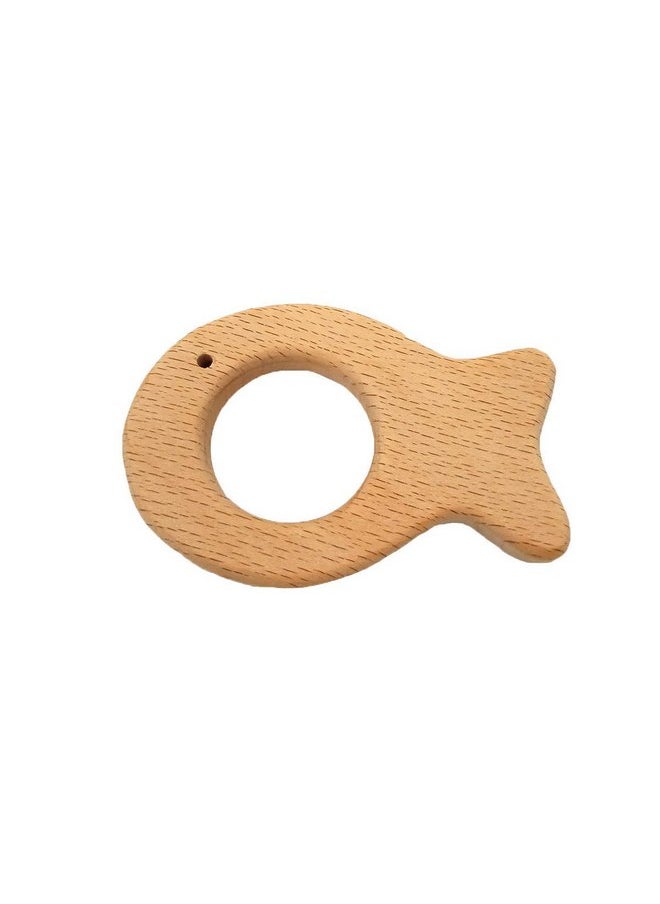 Alenybeby 2pcs Natural Wooden Fish Pendant Pure Natural Beech Wood Animal Shape for Handmade Necklace/Bracelet (Fish 2pcs)
