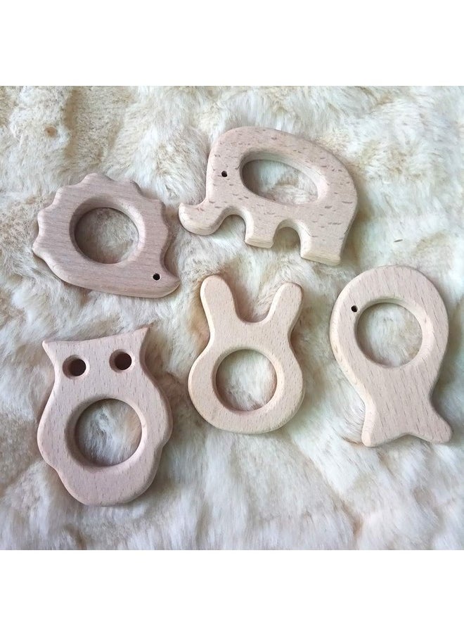 Alenybeby 2pcs Natural Wooden Fish Pendant Pure Natural Beech Wood Animal Shape for Handmade Necklace/Bracelet (Fish 2pcs)