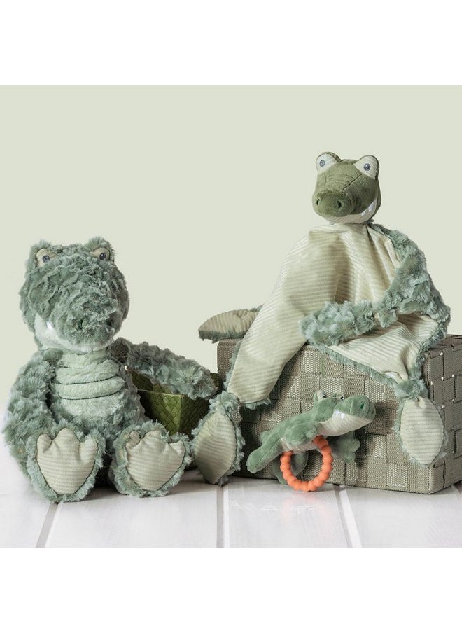 Mary Meyer Soft Baby Rattle with Soothing Teether Ring, 6-Inches, Afrique Alligator
