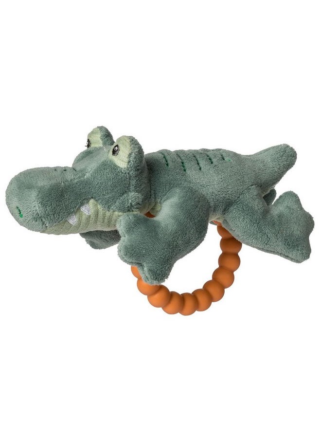 Mary Meyer Soft Baby Rattle with Soothing Teether Ring, 6-Inches, Afrique Alligator