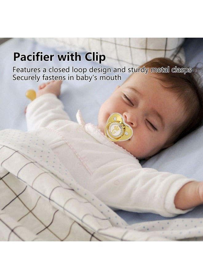 Gold Letter Pacifier Infant Pacifier Home Travel Fashion Portable Silic Alloy G