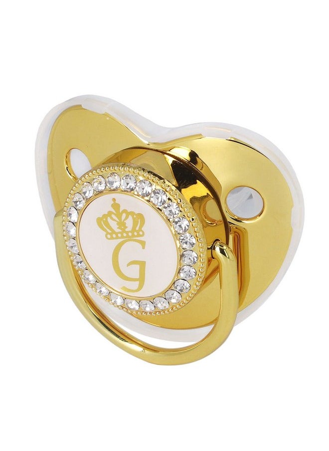 Gold Letter Pacifier Infant Pacifier Home Travel Fashion Portable Silic Alloy G