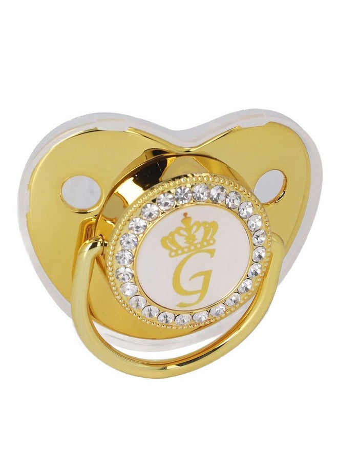 Gold Letter Pacifier Infant Pacifier Home Travel Fashion Portable Silic Alloy G