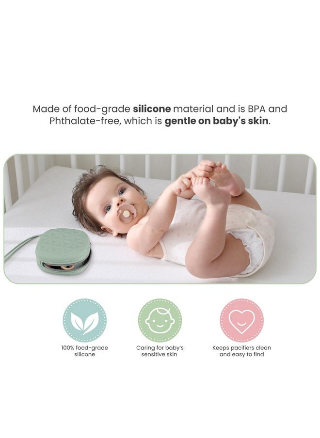 Silicone Pacifier Case for Diaper Bag, Newborn Baby Pacifier Holder Case for Boys & Girls (Color 1)