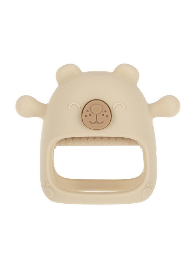 Nuby Silicone Wrist Teething Mitten - Baby Teether Ring - 3+ Months - Brown Bear