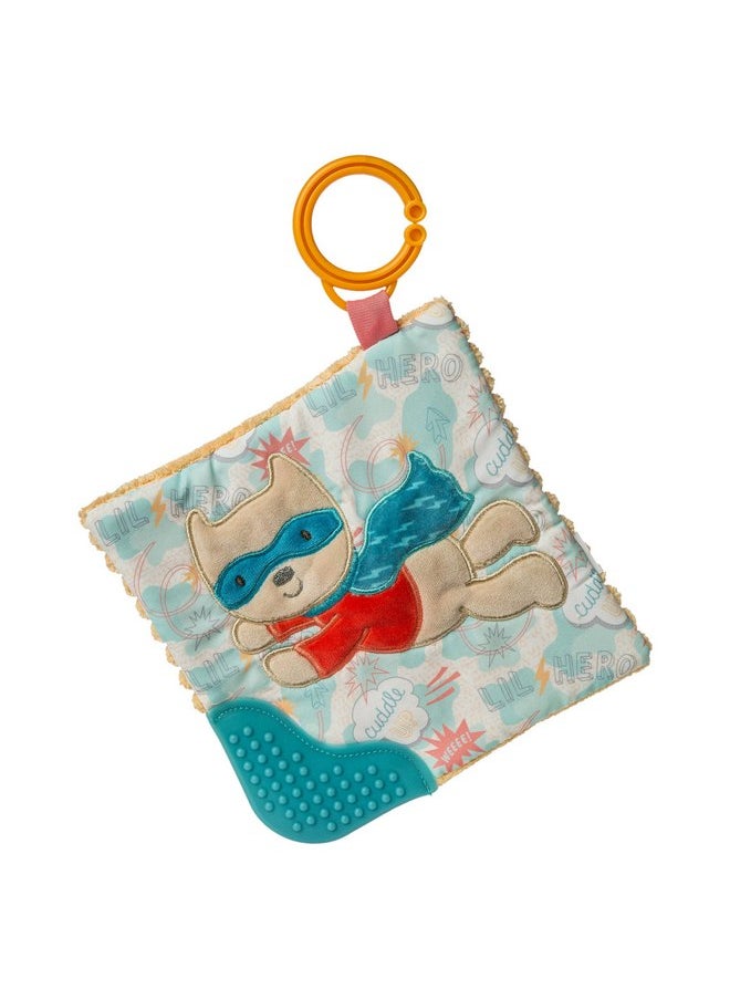 Mary Meyer Crinkle Teether Toy with Baby Paper and Squeaker, 6 x 6-Inches, Lil' Hero