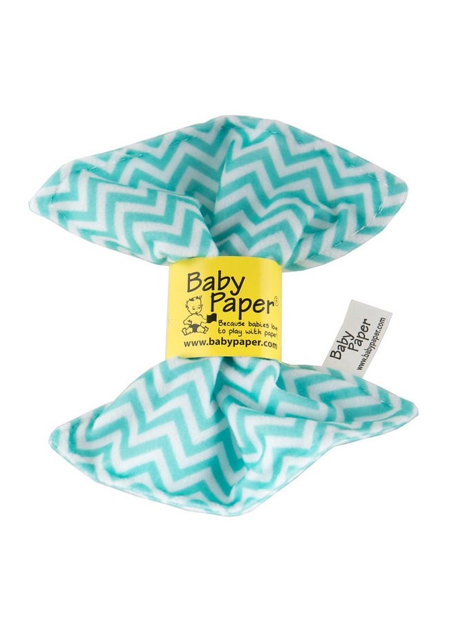 Baby Paper Crinkly Baby Toy, Turquoise Zig Zag