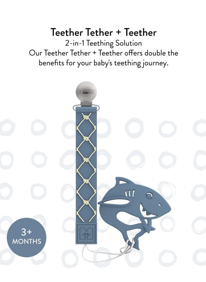 Malarkey Kids Baby Teething Toy for Babies 0-12 Months teether Pain Relief Toy with Clip Set Neutral Shower Gift for Boys and Girls Soft Safe BPA-Free Silicone Natural Organic (Baby Shark, Pack of 1)