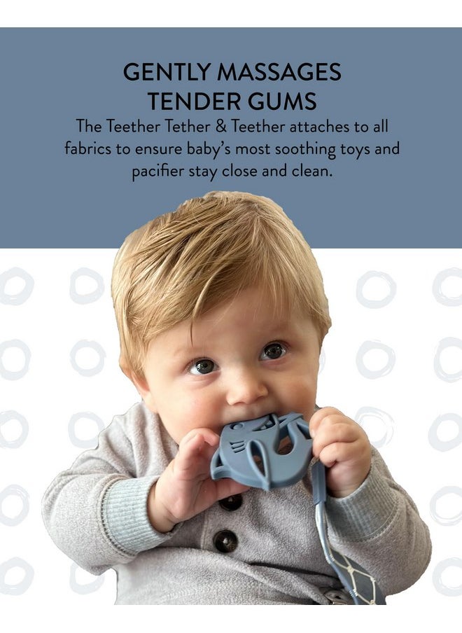 Malarkey Kids Baby Teething Toy for Babies 0-12 Months teether Pain Relief Toy with Clip Set Neutral Shower Gift for Boys and Girls Soft Safe BPA-Free Silicone Natural Organic (Baby Shark, Pack of 1)