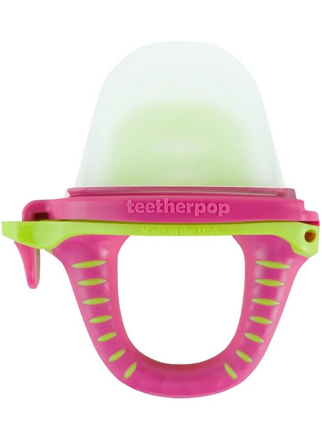 teetherpop - Fillable, Freezable Silicone Teethers for Teething Relief, Fill with Breast Milk, Water & More, 6-24 Months (PinkLimon)