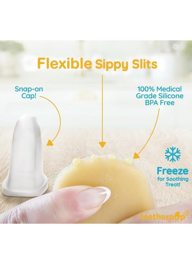 teetherpop - Fillable, Freezable Silicone Teethers for Teething Relief, Fill with Breast Milk, Water & More, 6-24 Months (PinkLimon)