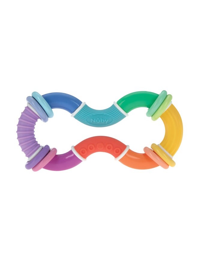 Nuby Twist-a-Ring Rattle Teether Toy for Babies - Toy for Baby Teething Relief - 6+ Months