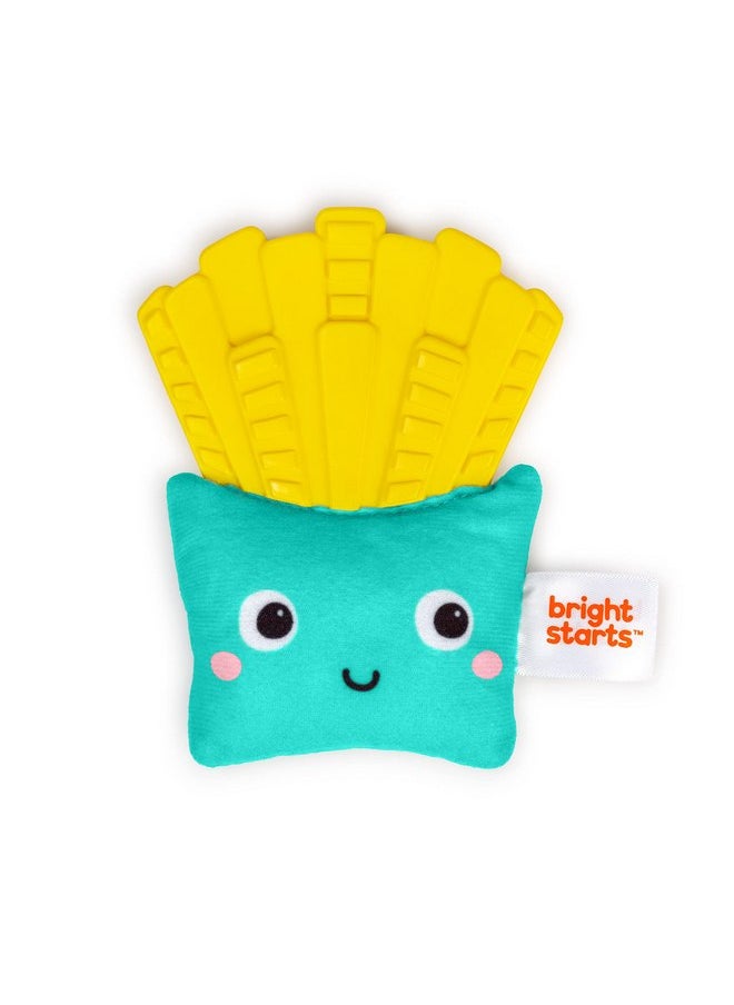 Bright Starts Side of Smiles French Fry Teether Toy with Crinkle Textures, Baby Teething Toy, BPA Free, Unisex, 3 Months+