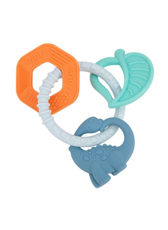 Nuby Chewy Charms Teething Ring, Soft Baby Teething Toy - 3+ Months - Dino