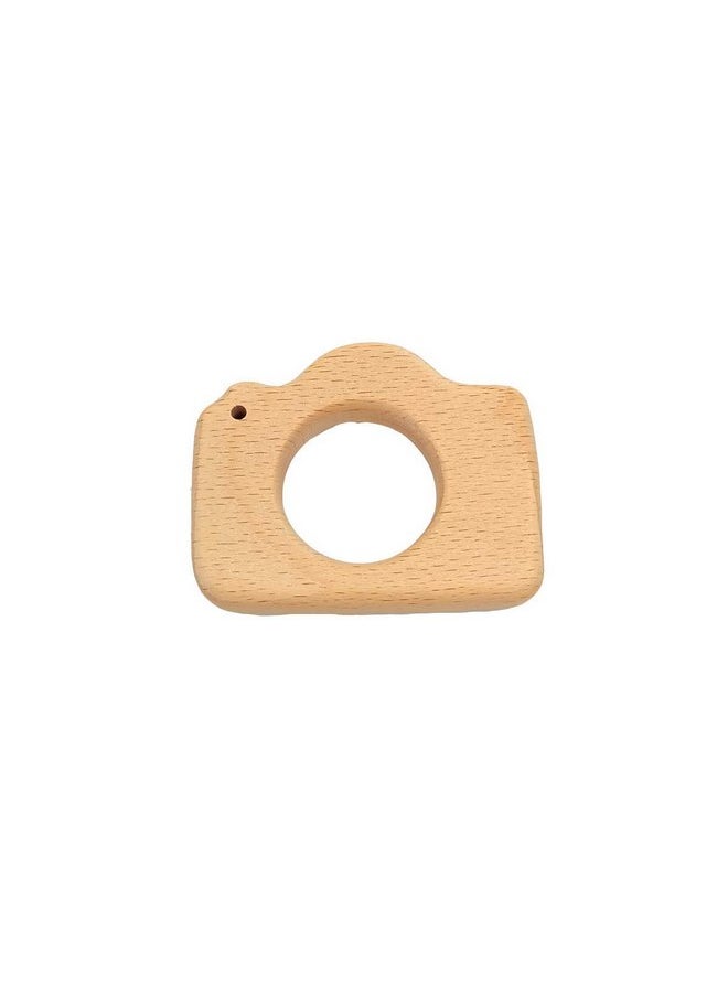 Lovely Cartoon Wood Camera Teether Toys Pure Natural Animal Teething Shape Beech Wooden Handmade Pattern Accessory DIY Jewelry Making Necklace Pendant (10pcs)