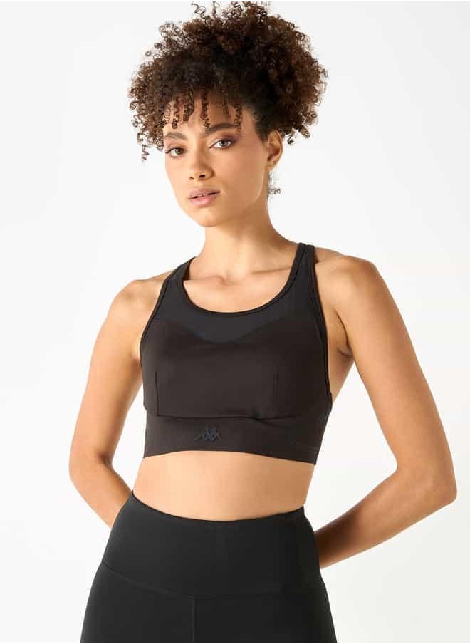 Kappa Panelled Sports Bra with Crossback Strap