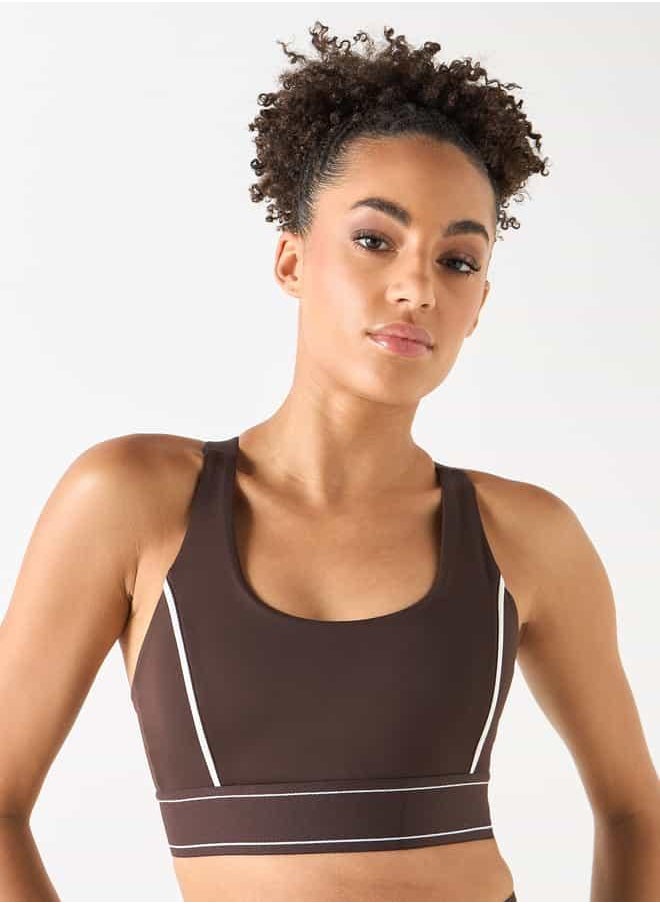 Kappa Panelled Sports Bra with Racerback