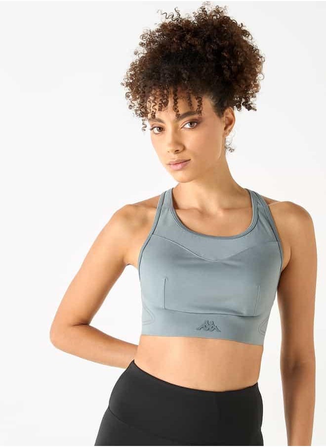 Kappa Panelled Sports Bra with Crossback Strap