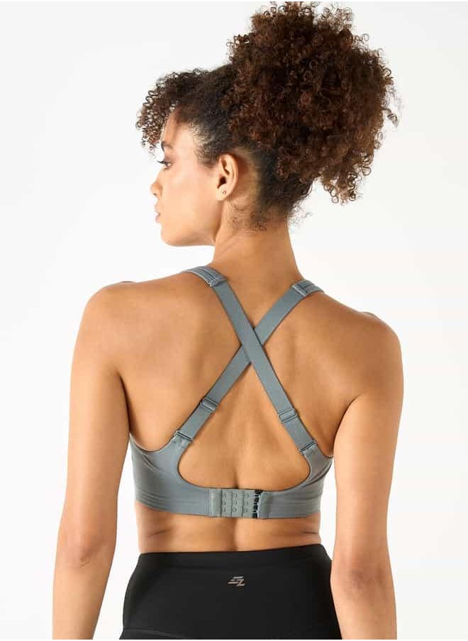 Kappa Panelled Sports Bra with Crossback Strap