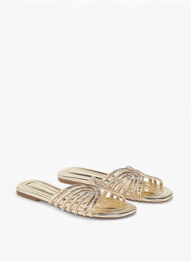 Women's Embellished Slip-On Flat Sandals Ramadan Collection