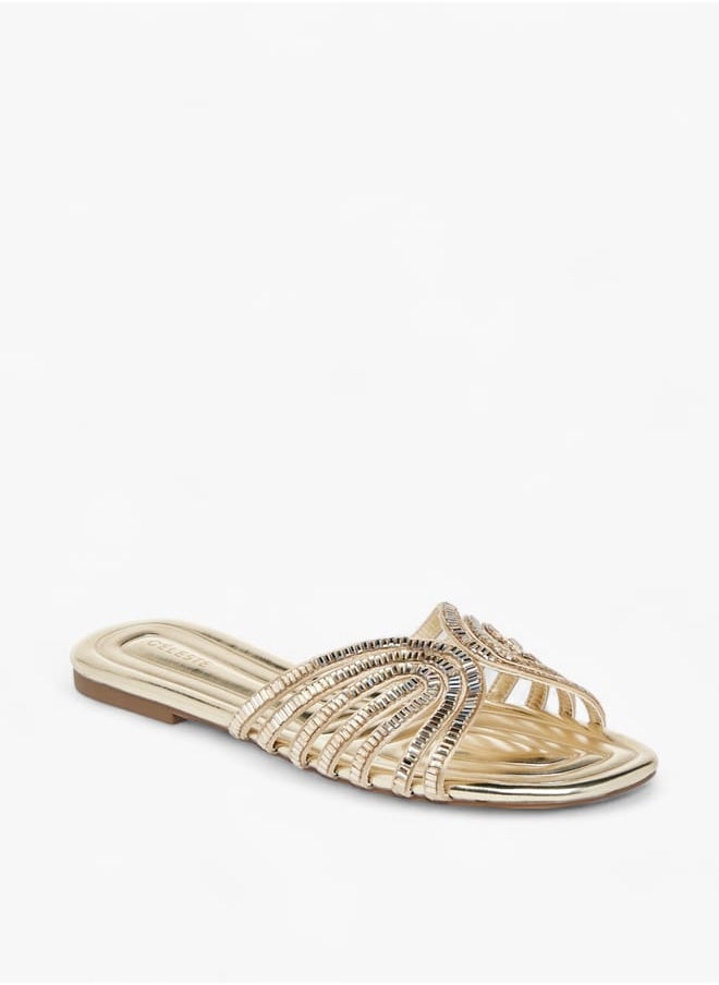 Women's Embellished Slip-On Flat Sandals Ramadan Collection