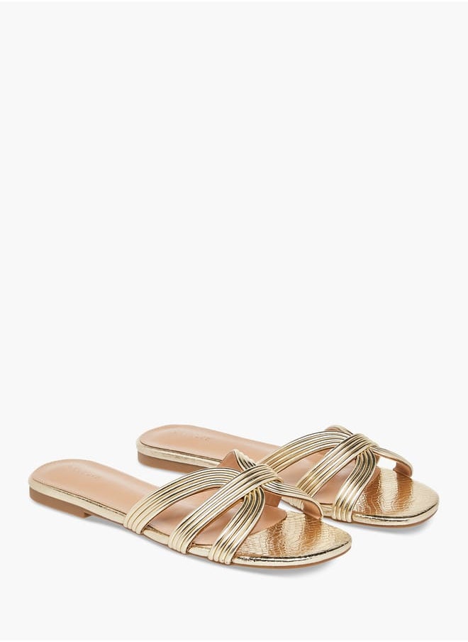 Women's Textured Slip-On Flat Sandals Ramadan Collection