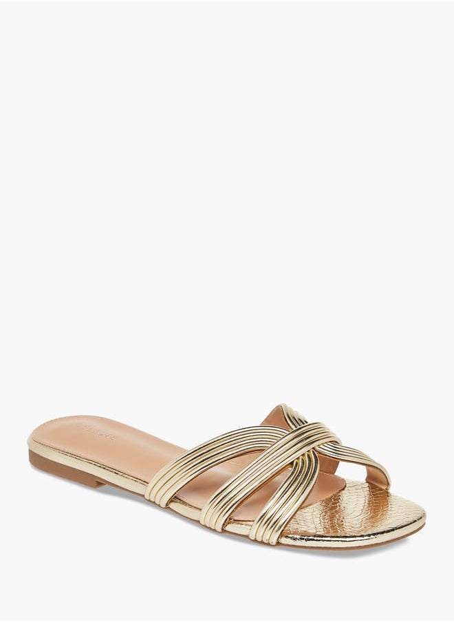 Women's Textured Slip-On Flat Sandals Ramadan Collection