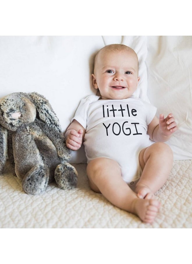 TREELANCE Yoga Onesie Baby. Organic Cotton White Yoga Baby Clothes. Yoga Onesie For Babies. Organic Cotton Baby Shower Yoga Gift. Little Yogi 3 Months.