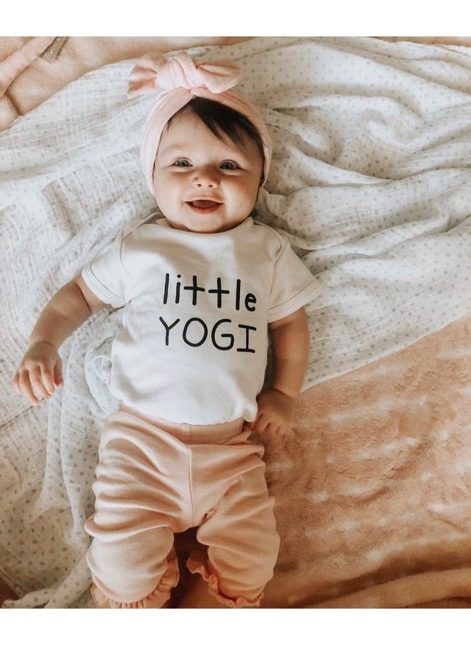 TREELANCE Yoga Onesie Baby. Organic Cotton White Yoga Baby Clothes. Yoga Onesie For Babies. Organic Cotton Baby Shower Yoga Gift. Little Yogi 3 Months.