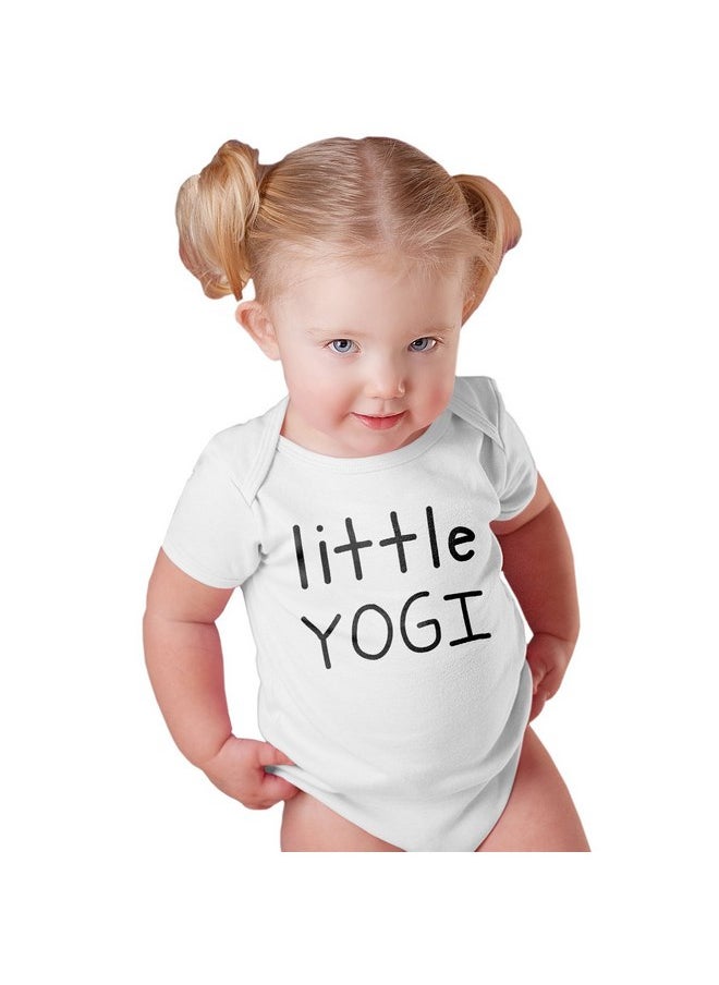 TREELANCE Yoga Onesie Baby. Organic Cotton White Yoga Baby Clothes. Yoga Onesie For Babies. Organic Cotton Baby Shower Yoga Gift. Little Yogi 3 Months.