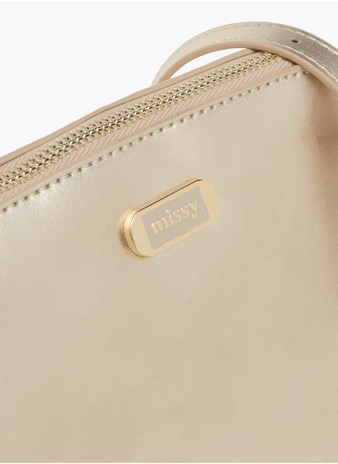 Womens Missy Monogram Print Crossbody Bag With Adjustable Strap And Zip Closure
